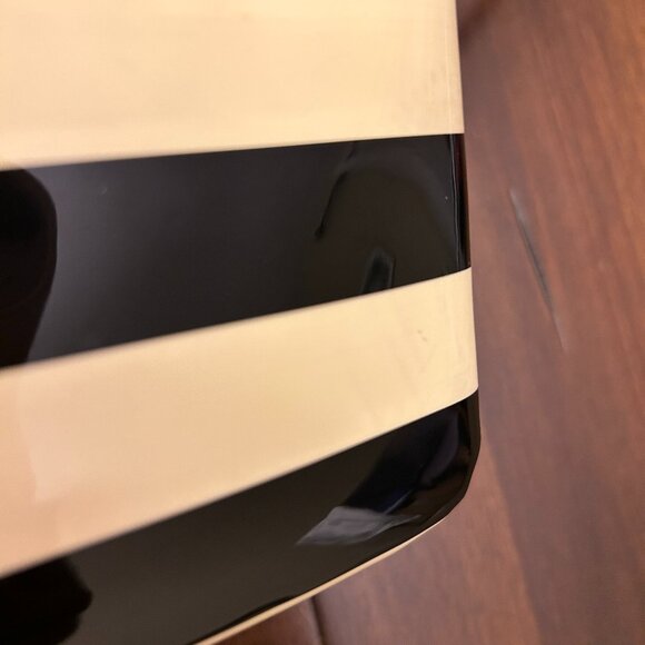 Kate Spade Lolly Penn Valley Patent Striped Wristlet Wallet Black/Cream - Picture 12 of 14